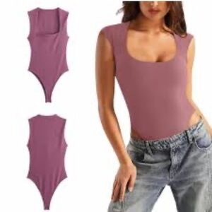 Zara Women’s Purple Bodysuit Square neckline One Piece Size S NWT